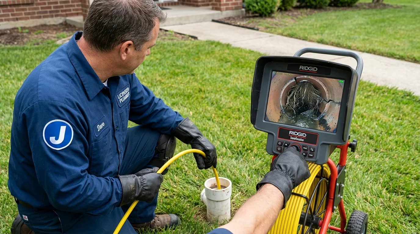 Sewer camera inspection being performed by Johns Plumbing LLC in Guerneville